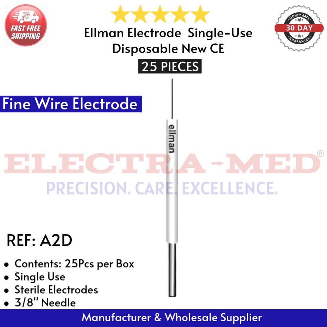 Ellman Electrodes – 14 Types: Ball, Needle, Scalpel, Diamond, Round, U – 25 Each