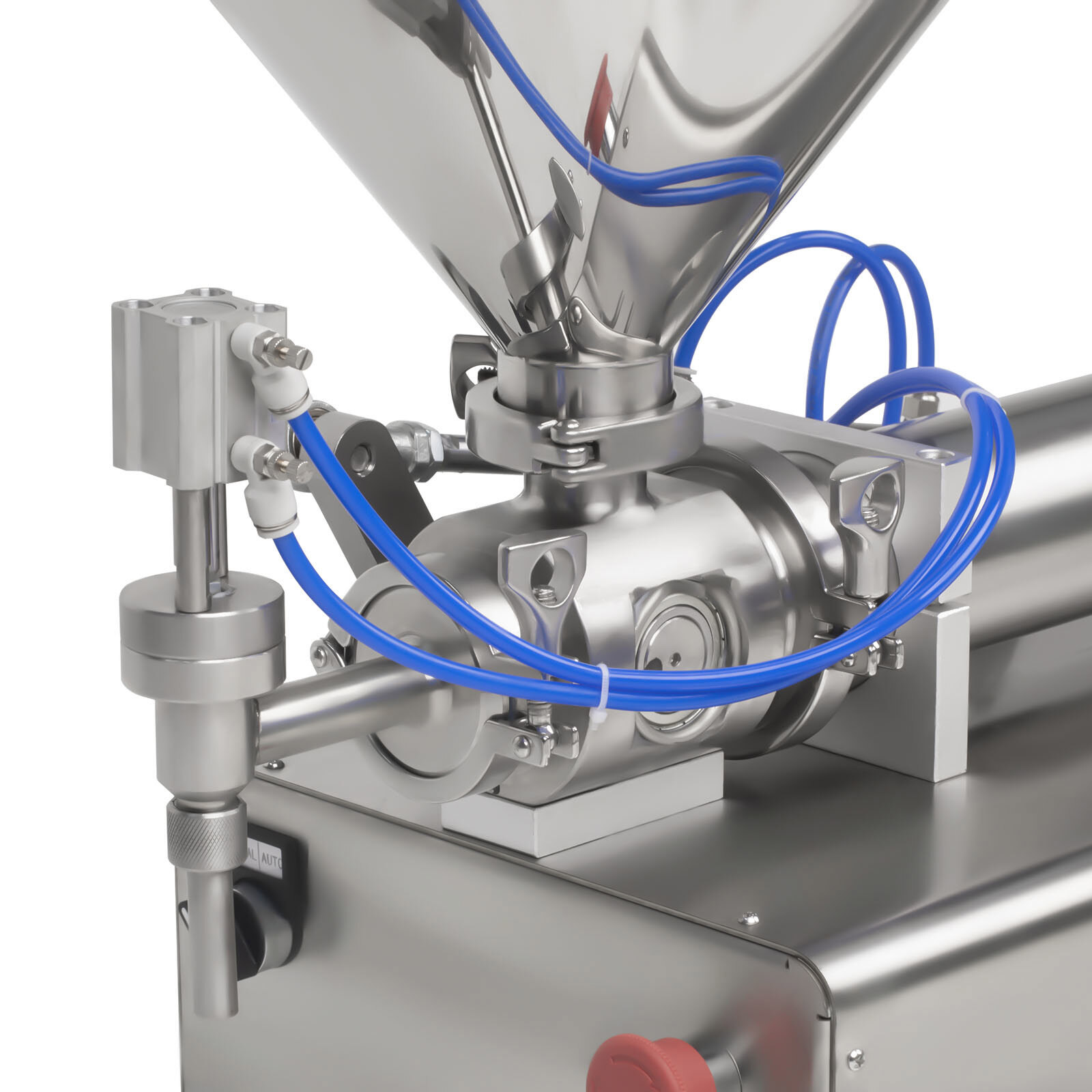 600ml Liquid Paste Filling Machine Pneumatic Bottle Pack Piston Filler + Hopper