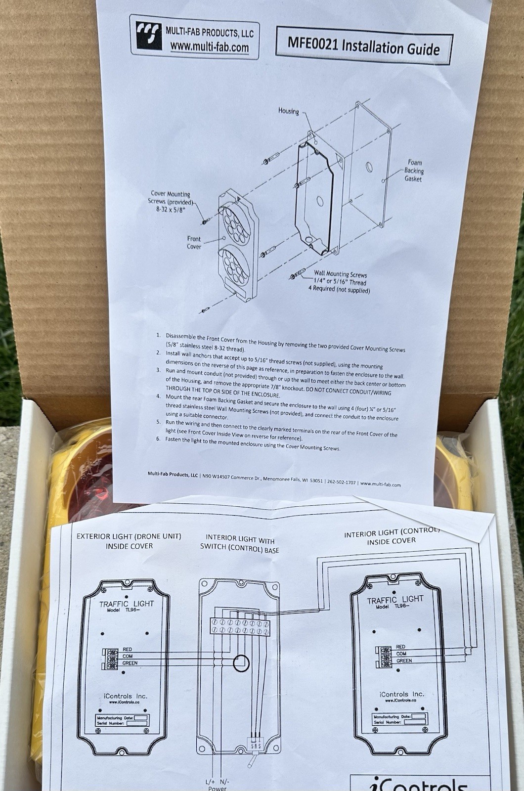 MFE-0022-Y LED Stop & Go Communication Package 110V-130V AC MULTI-FAB PRODUCTS
