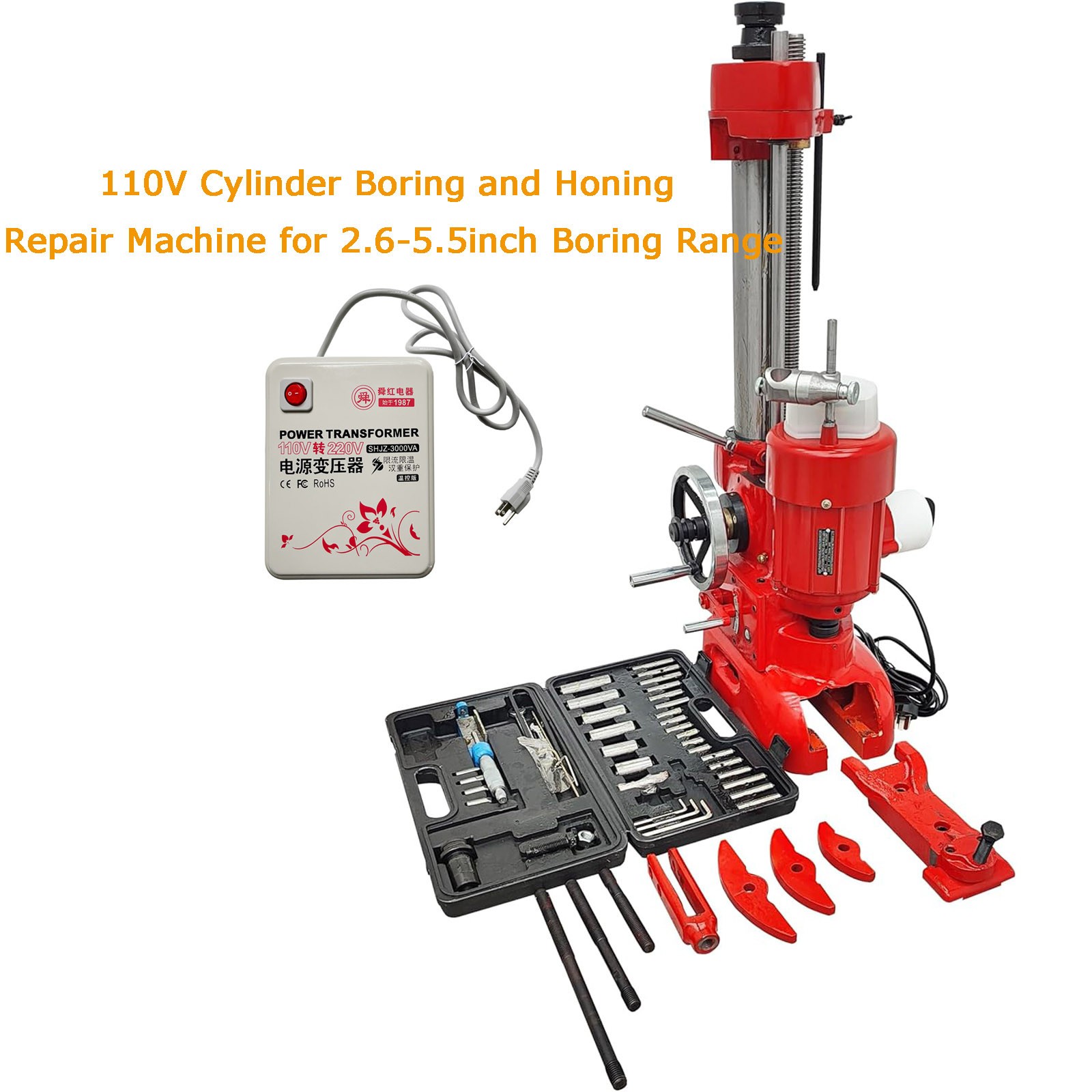 110V Cylinder Boring and Honing Repair Machine for 2.6-5.5inch Boring Range