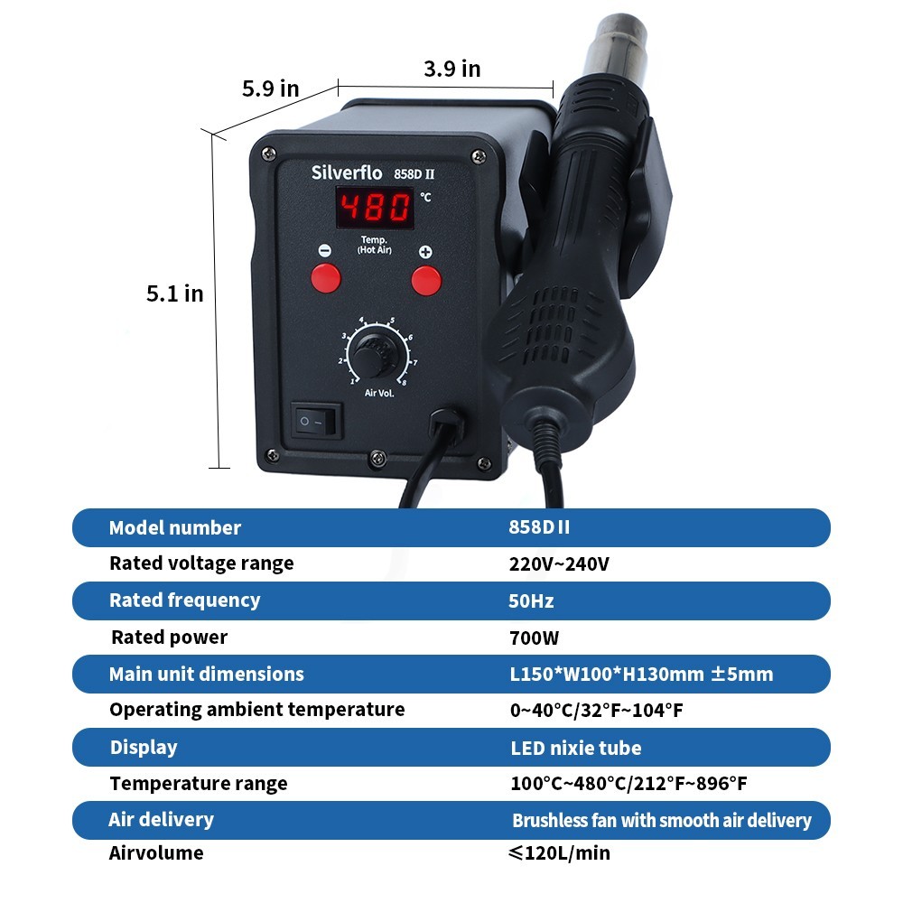 Digital Soldering Station SMD Welder Rework station Heat Hot Air Gun