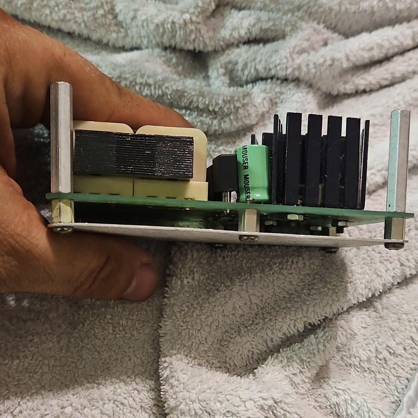 Flathead LP 20.600 Signal Transformer Yellow Black Mounted Circuit Board