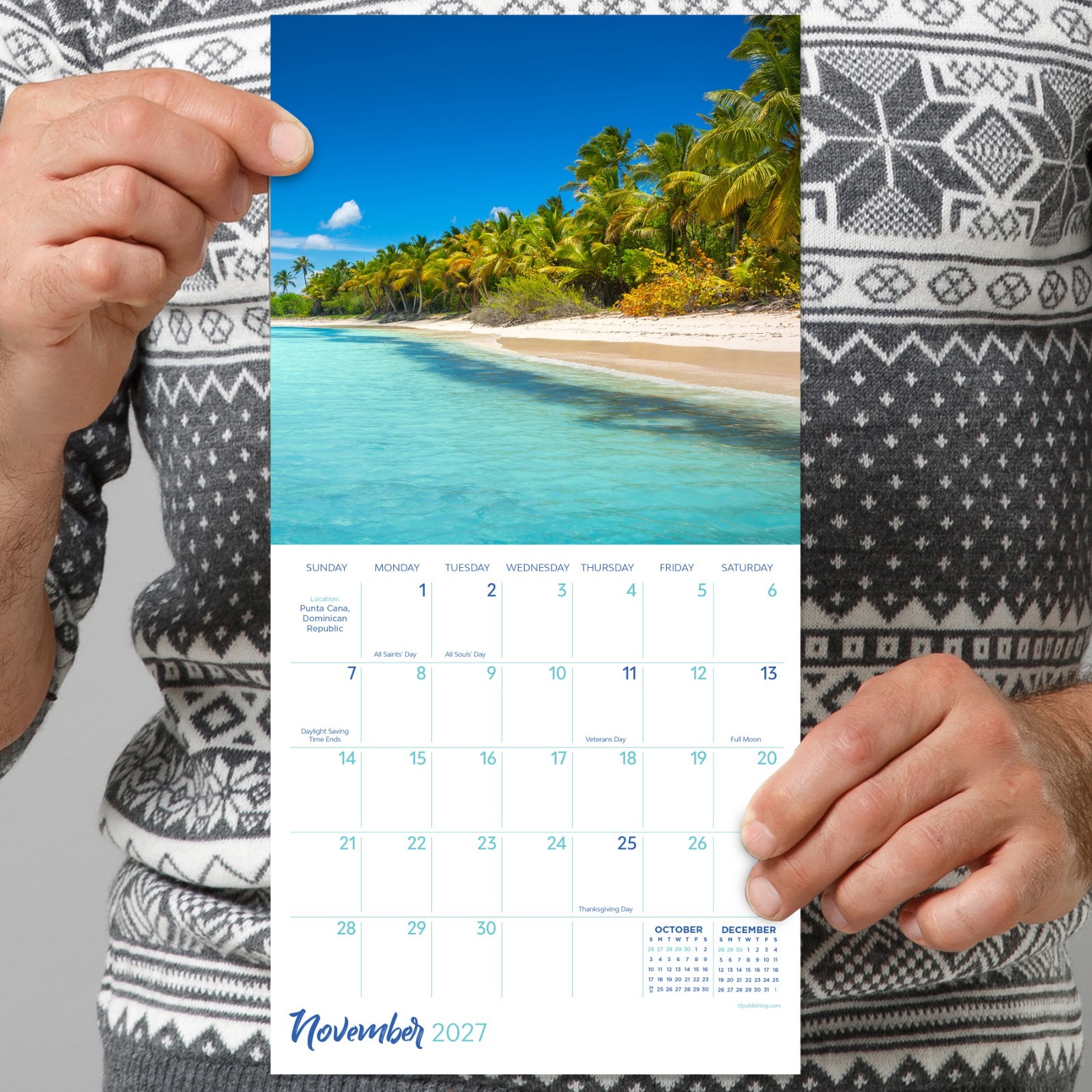 2027 Tropical Beaches Mini Calendar