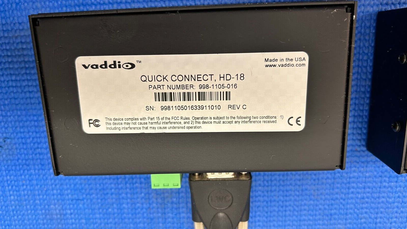 Vaddio 998-1105-016 Quick-Connect SR-Short Range Video Interface (QTY 2)