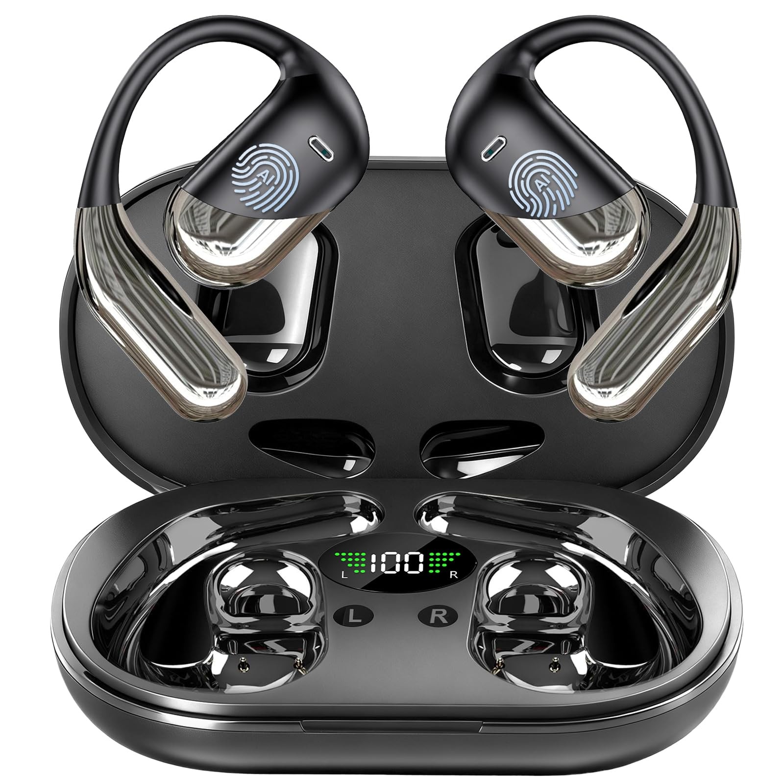 AI Open Ear Headphones Translation Earbuds, RealTime 2Way Language Translator…