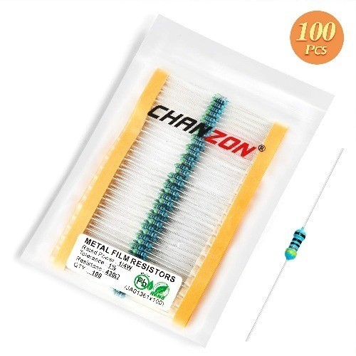 100pcs 1/4W 0.25W 430 Ohm 430R Metal Film Fixed Resistor 0.01 1 Tolerance
