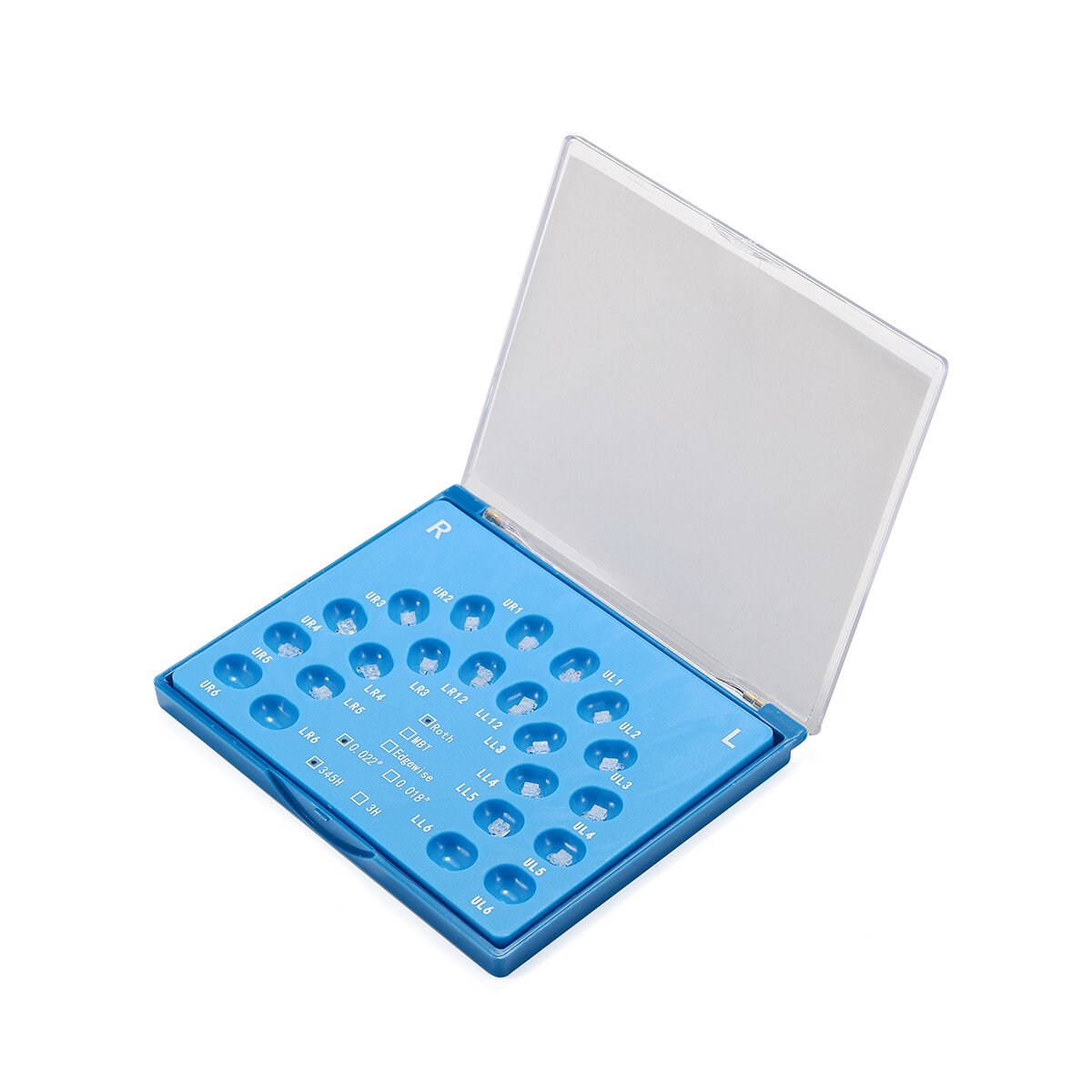 20pcs Dental Ortho Monocrystalline Sapphire Ceramic Clear Bracket MBT/ROTH 0.22