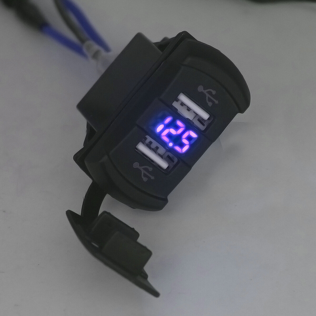 12V-24V Dual USB Charger LED Digital Display Voltage Amp Gauge Ammeter Voltmeter
