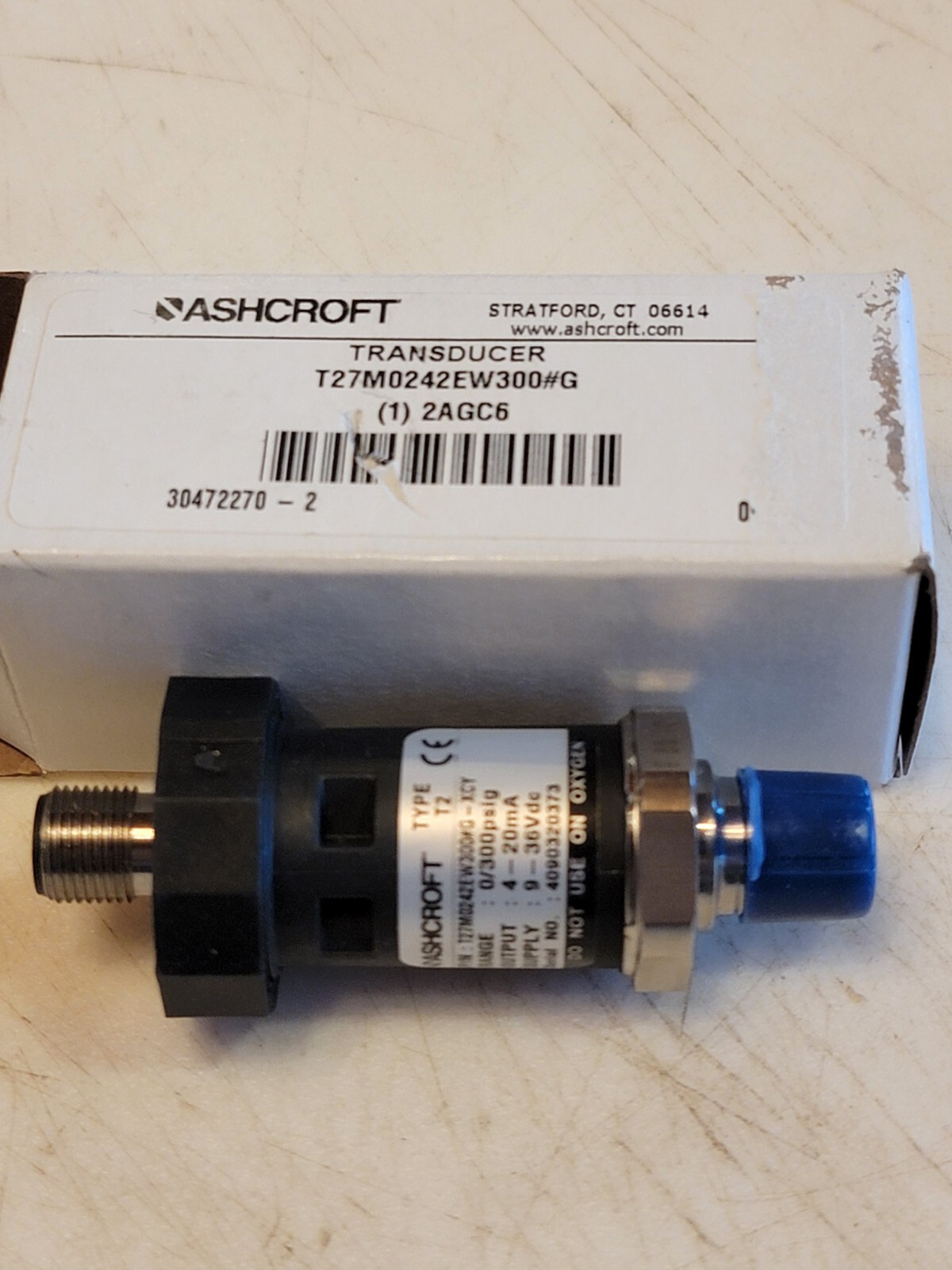 Ashcroft T27M0242EW300#G-XCY Pressure Transducer,Pressure 30 Psi. 2AGC6, A18