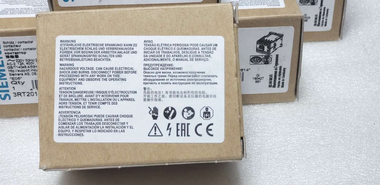Siemens 3RT20171AP61 CONTACTOR, 5.5KW/400V, 1NO, AC 220V 50HZ 240V 60 HZ, 3-Pole