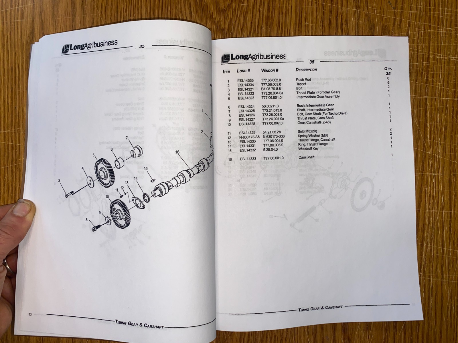 Tractor Service Parts Manual Fits FarmTrac 35, 45, 60 Tractor- Printed