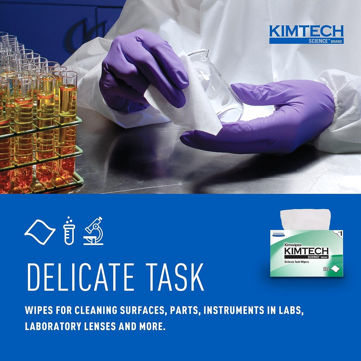 Kimtech Science Kimwipes Delicate Task Wipes Pop Up Box White 286 Sheets