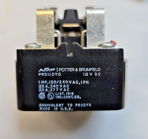 3 – Potter & Brumfield PRD11DY0-12 Power Relay 12VDC 1 Hp, 120 VAC/ 240 VAC 25A