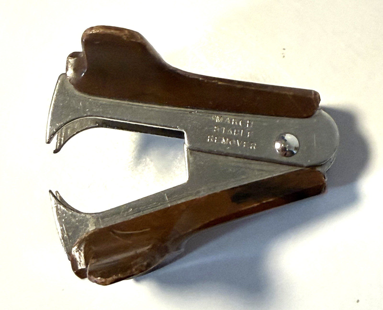 4 Vintage Staple Remover Lot ACE Swingline March Black Light Dark Brown Maroon