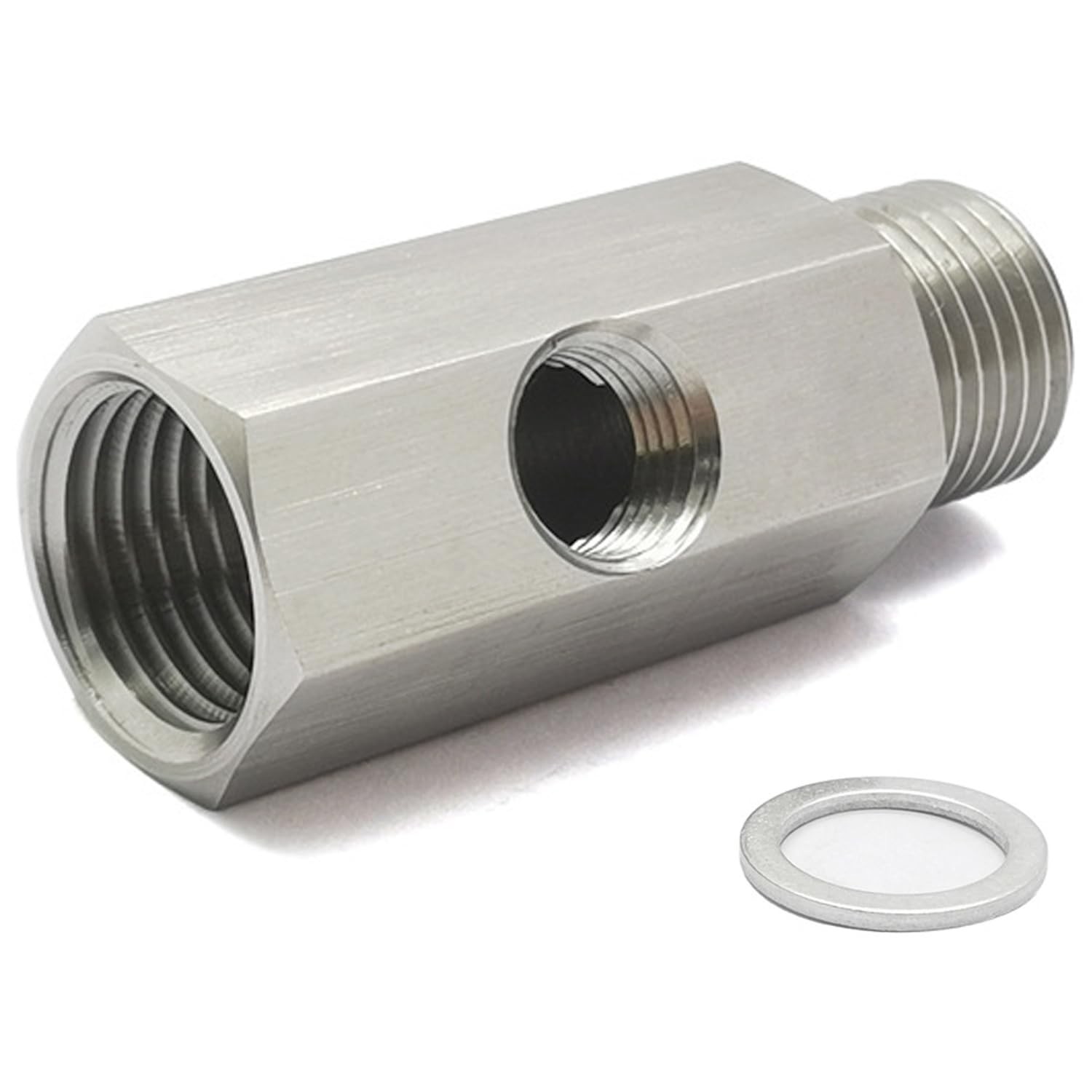 M16 1.5 to 1/8 NPT Tee Oil Pressure Sensor Adapter Stainless Steel for Turbo Fee