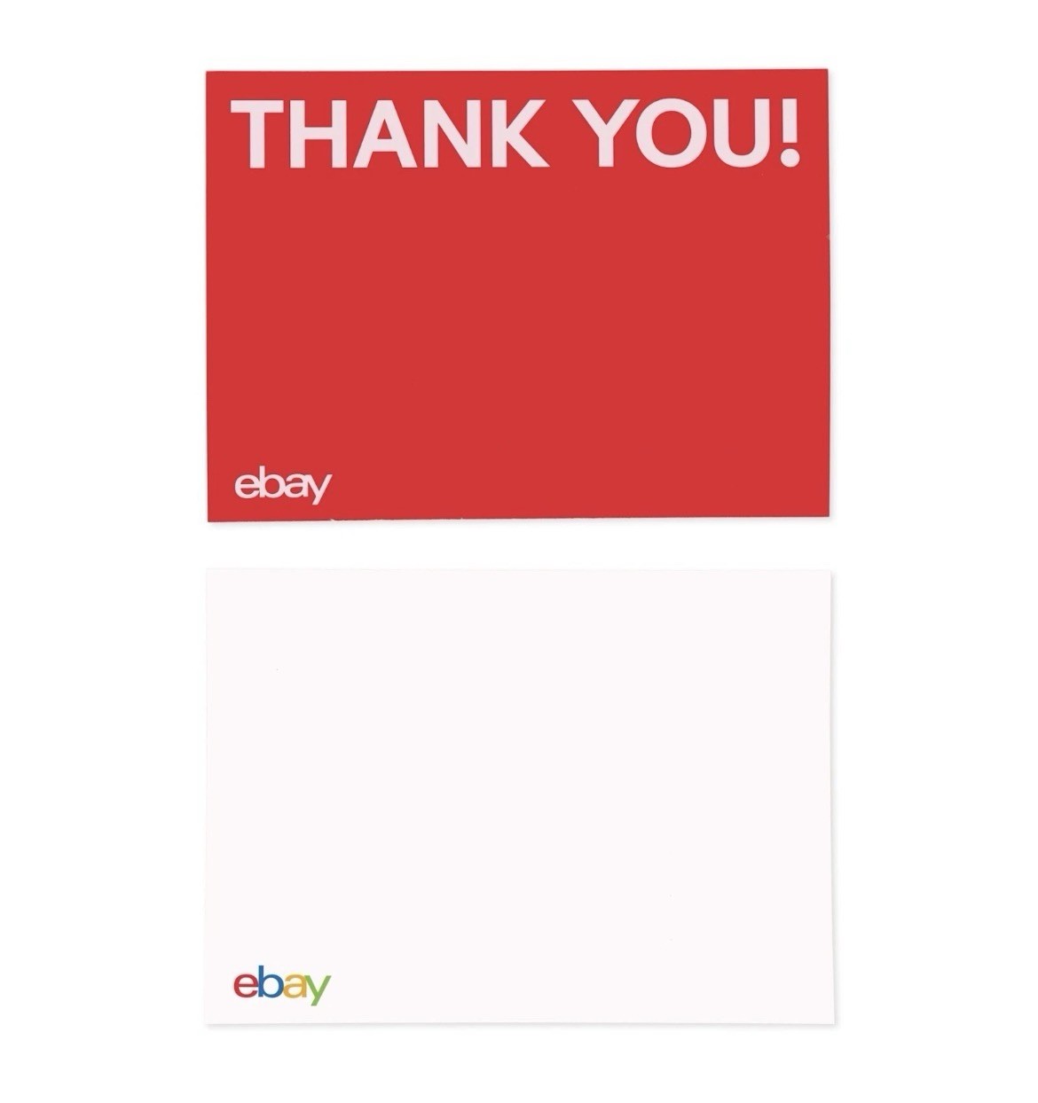 EBAY Thank You Cards Pack of 100 Cards in Red, Blue, Green, Yellow NEW & SEALED