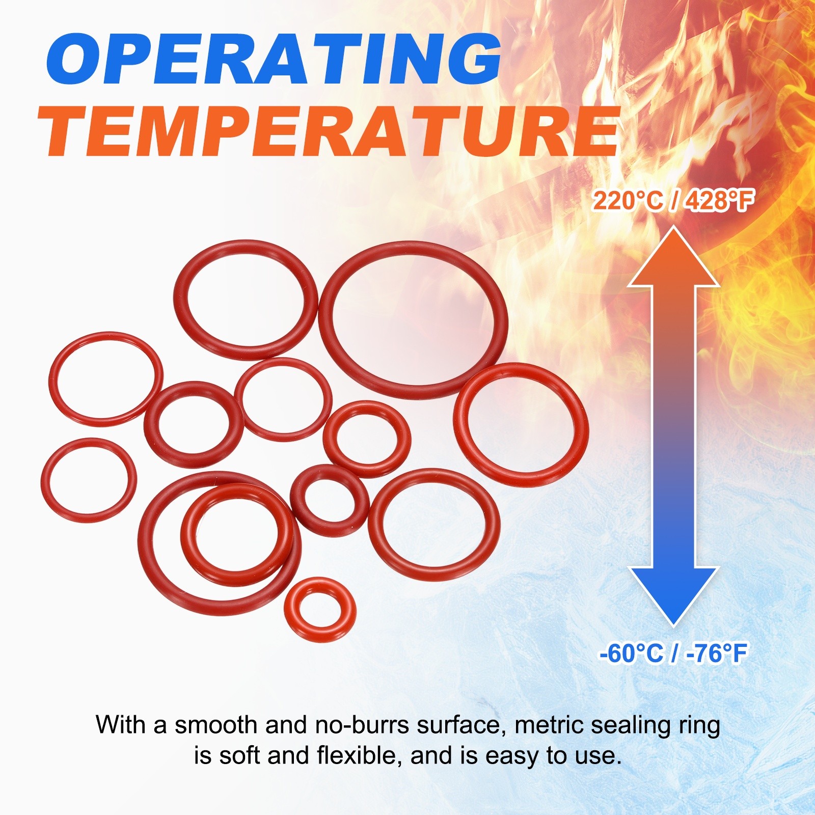 20pcs Silicone O-Ring 7x3x2mm Metric Sealing Gasket for Plumbing Red