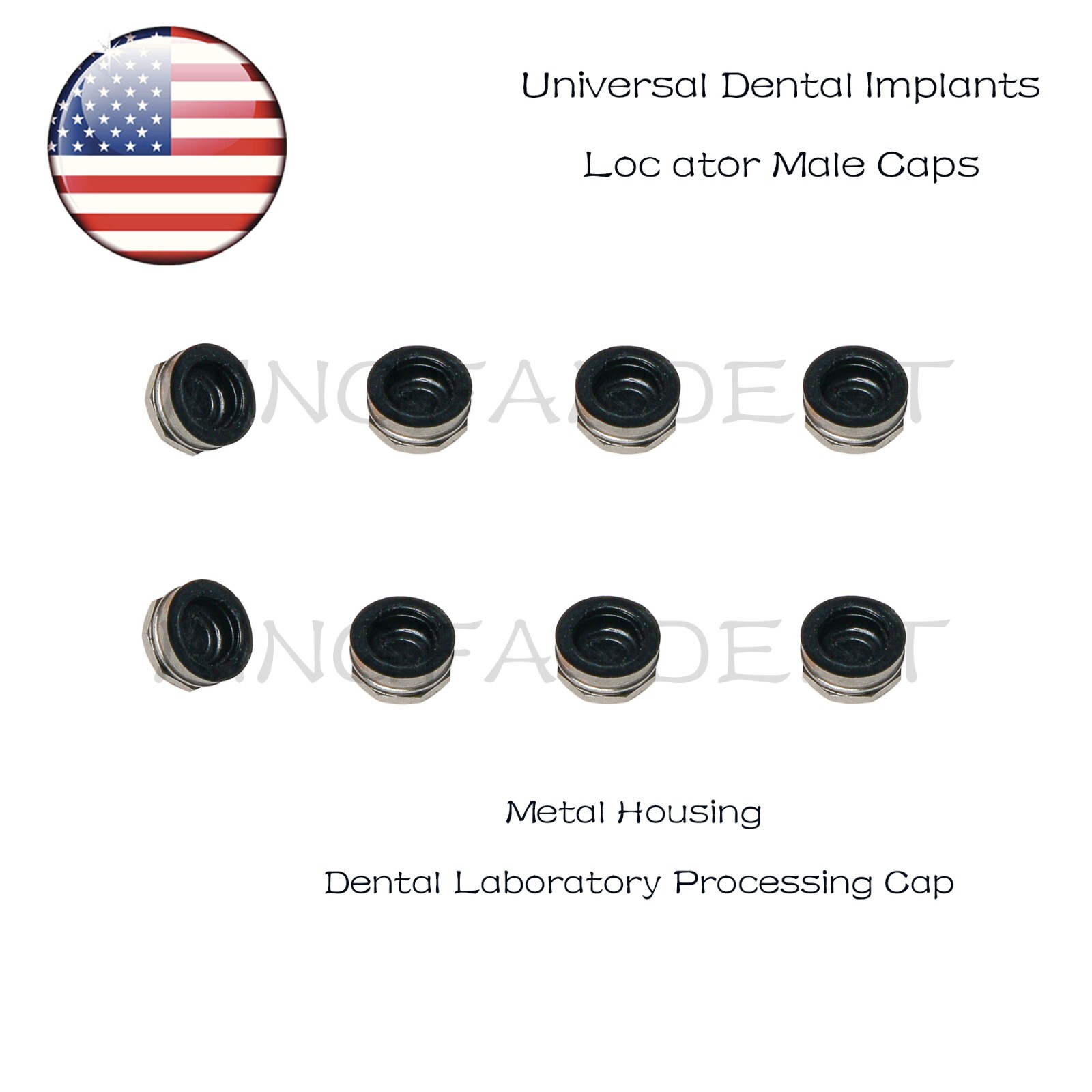 US Dental Locator Overdenture Abutment Retention Cap Male caps Inserts set