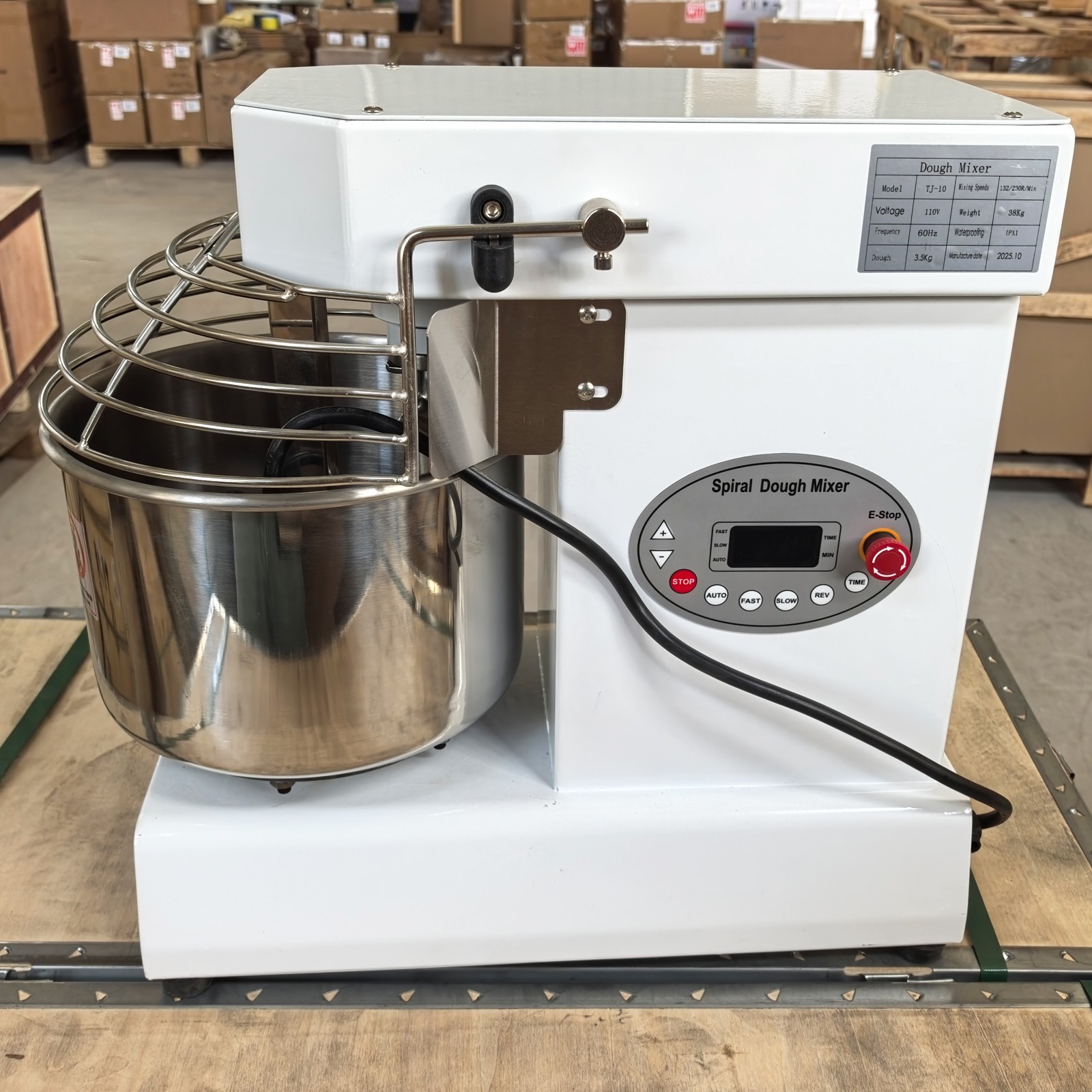 Commercial 10L Dual Speed Dual Action Dough Mixer 110V Microcomputer Control