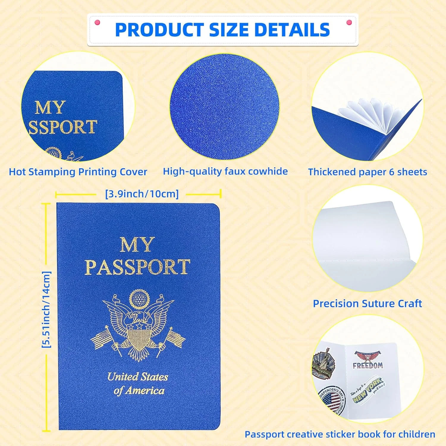 10 Pcs Blank Passport Notebook Blue Passport Book Fake Passport Travel Journal S