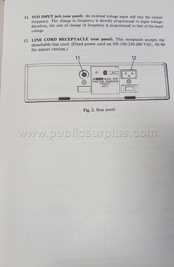 BK Precision 3010 Function Generator Signal Generator Dynascan w/ Manual