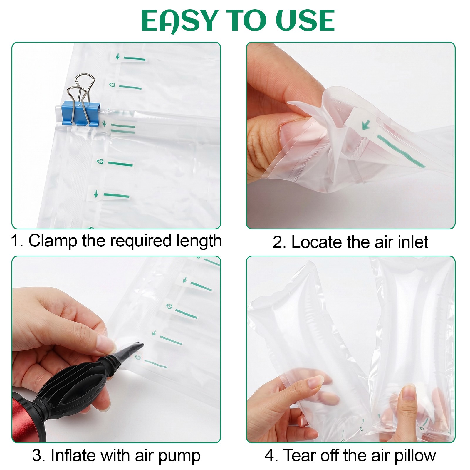 400 Count Air Pillows with Pump 50 Gal Inflatable Air Cushion Bags For Shipping