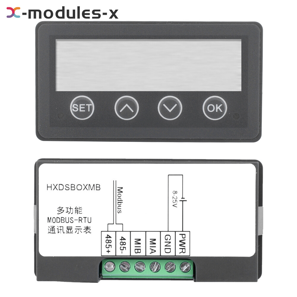 MODBUS-RTU Communication Display Meter RS485 Master-Slave-Monitored DC 8-25V
