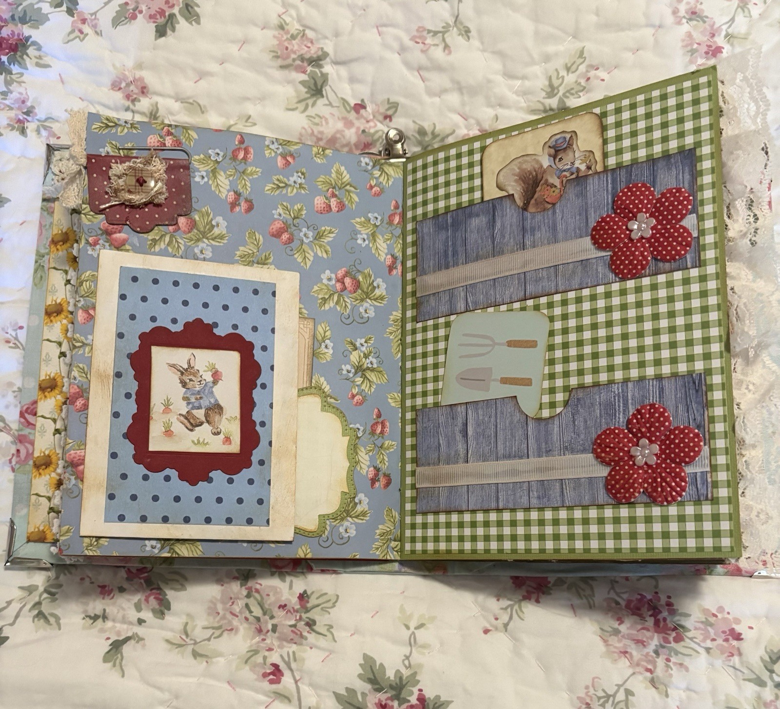 Handmade Keepsake Journal 14 double sided pages, “Whimsical Animals”