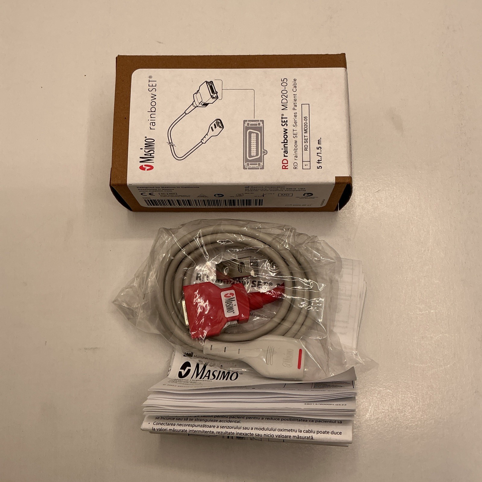 Masimo 4072 Rainbow SET Series Patient Cable MD20-05, 5ft (New,1Pc)