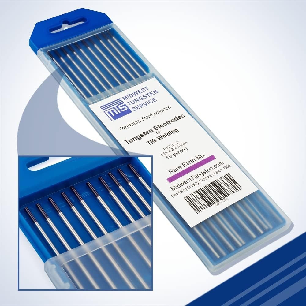 10-Pack TIG Welding Tungsten Electrodes 1/16″ – Purple Rare Earth Blend