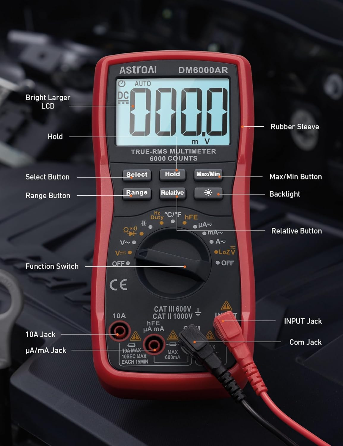 Digital Multimeter TRMS 6000 Counts Volt Meter Ohmmeter Auto-Ranging