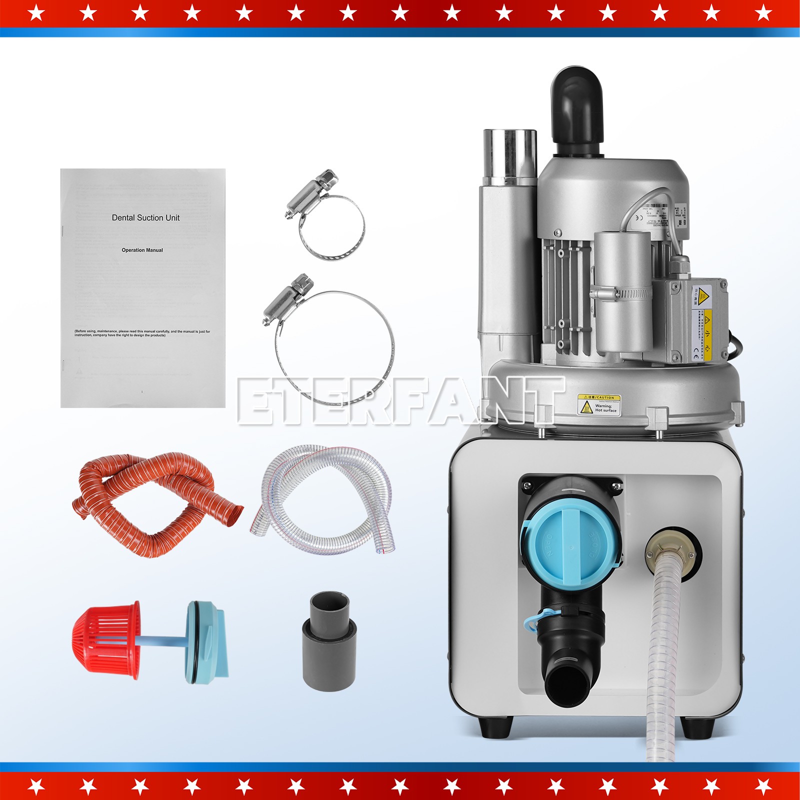 Dental Cart Delivery Unit With Air Compressor/Electric Suction Unit System US