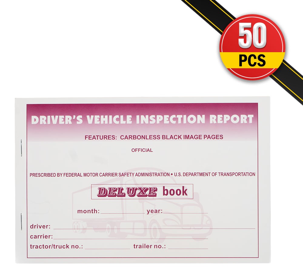 5-1/2″x8-1/2″Driver’s Vehicle Inspection Report Book for Truck Drivers 50 Pcs