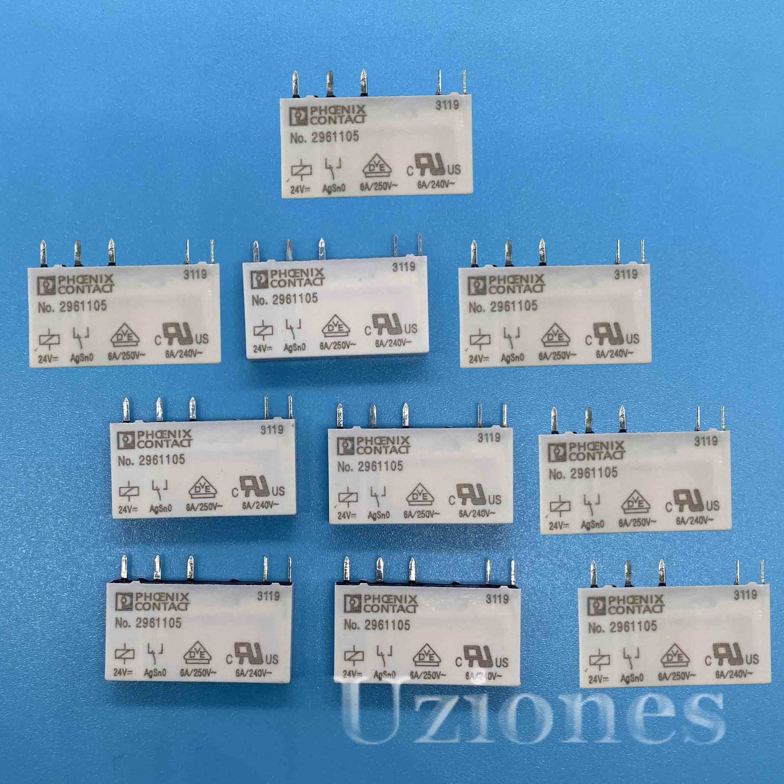 24VDC 6A 250VAC 5-Pin For No.2961105 Phoenix Contact Power Relay (Pack of 10)