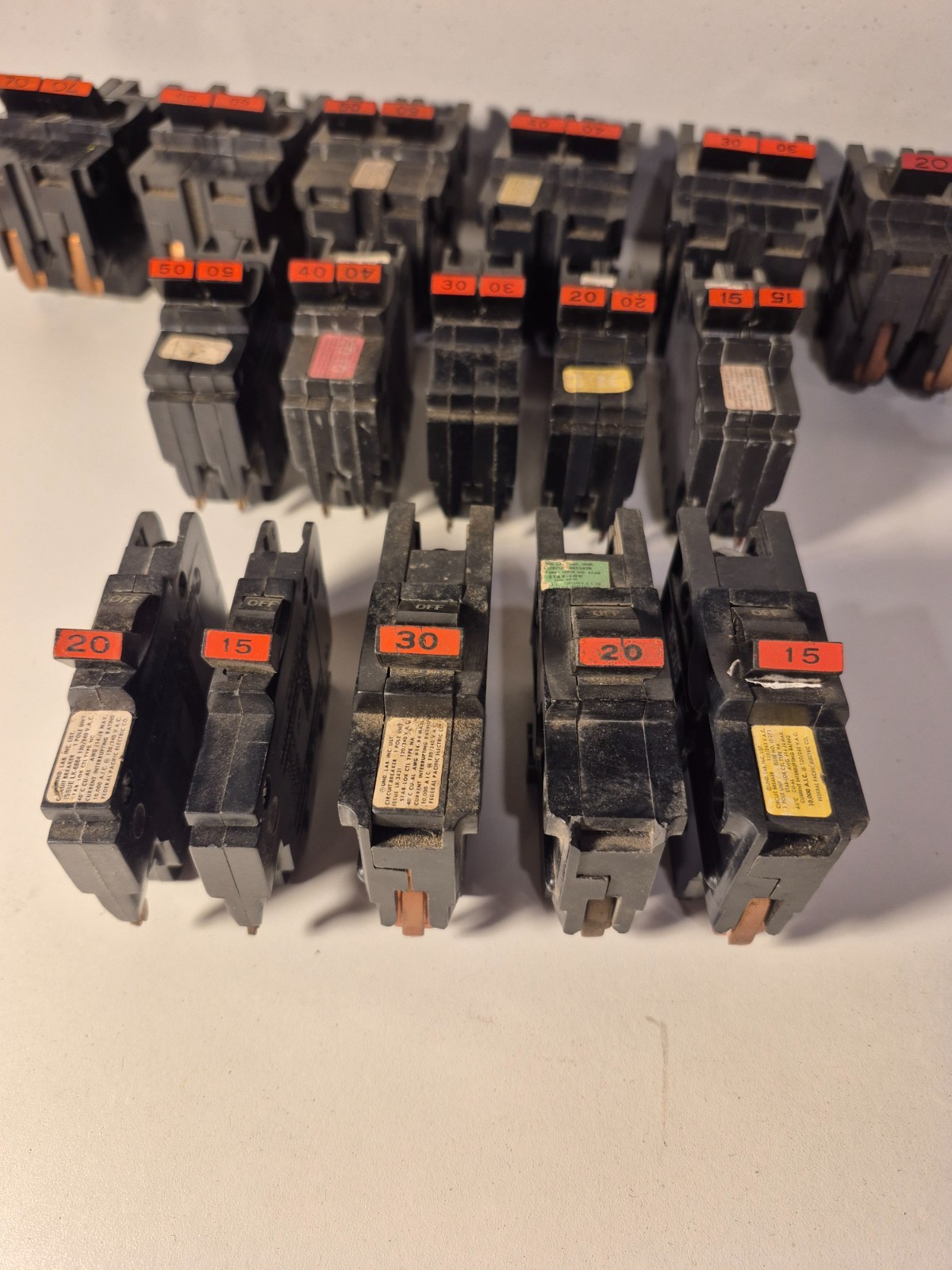 Federal Pacific FPE Breakers Multiple Amps Select From Menu