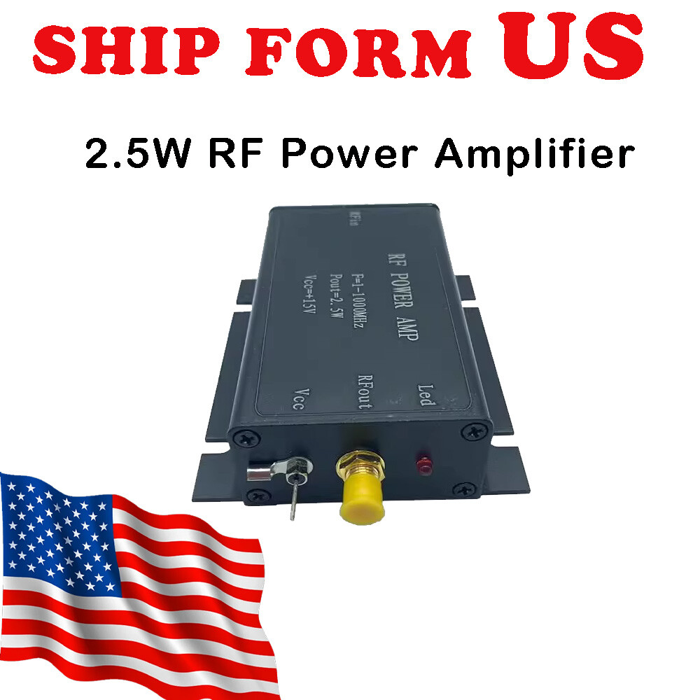 2.5W Radio RF Power Amplifier FM 1-1000MHz 2mW In 1-2.5W Out Power Amplifier USA