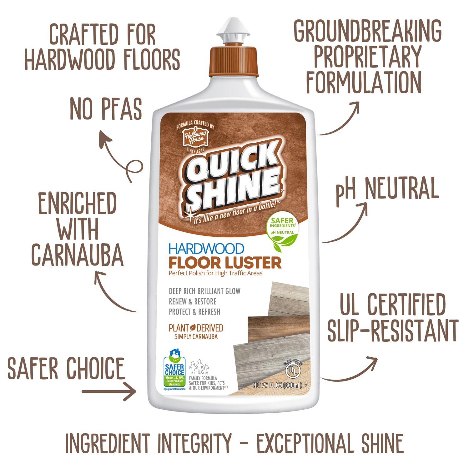 Quick Shine Hardwood Floor Luster-Polish 27oz | 27 Fl Oz (Pack of 1)