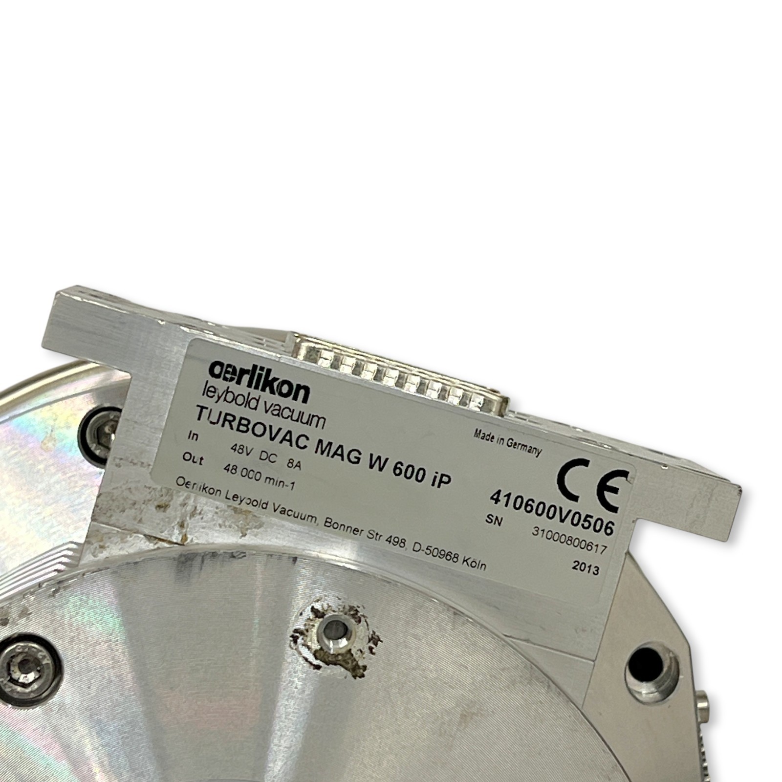 Oerlikon Leybold TURBOVAC MAG W 600 iP Turbo Pump Magnetic Bearing 410600V0506