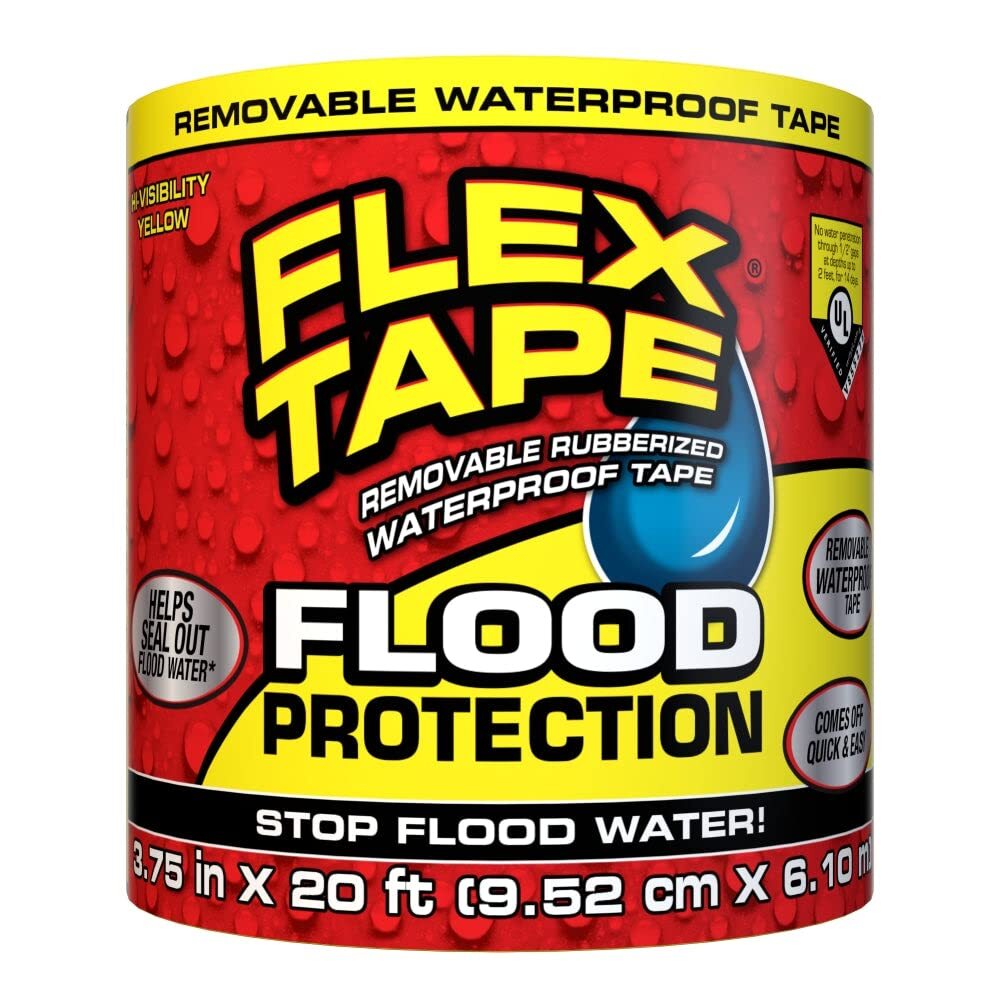 Yellow Flood Protection Tape Extra Wide Instant Bond Water Barrier 14 Days