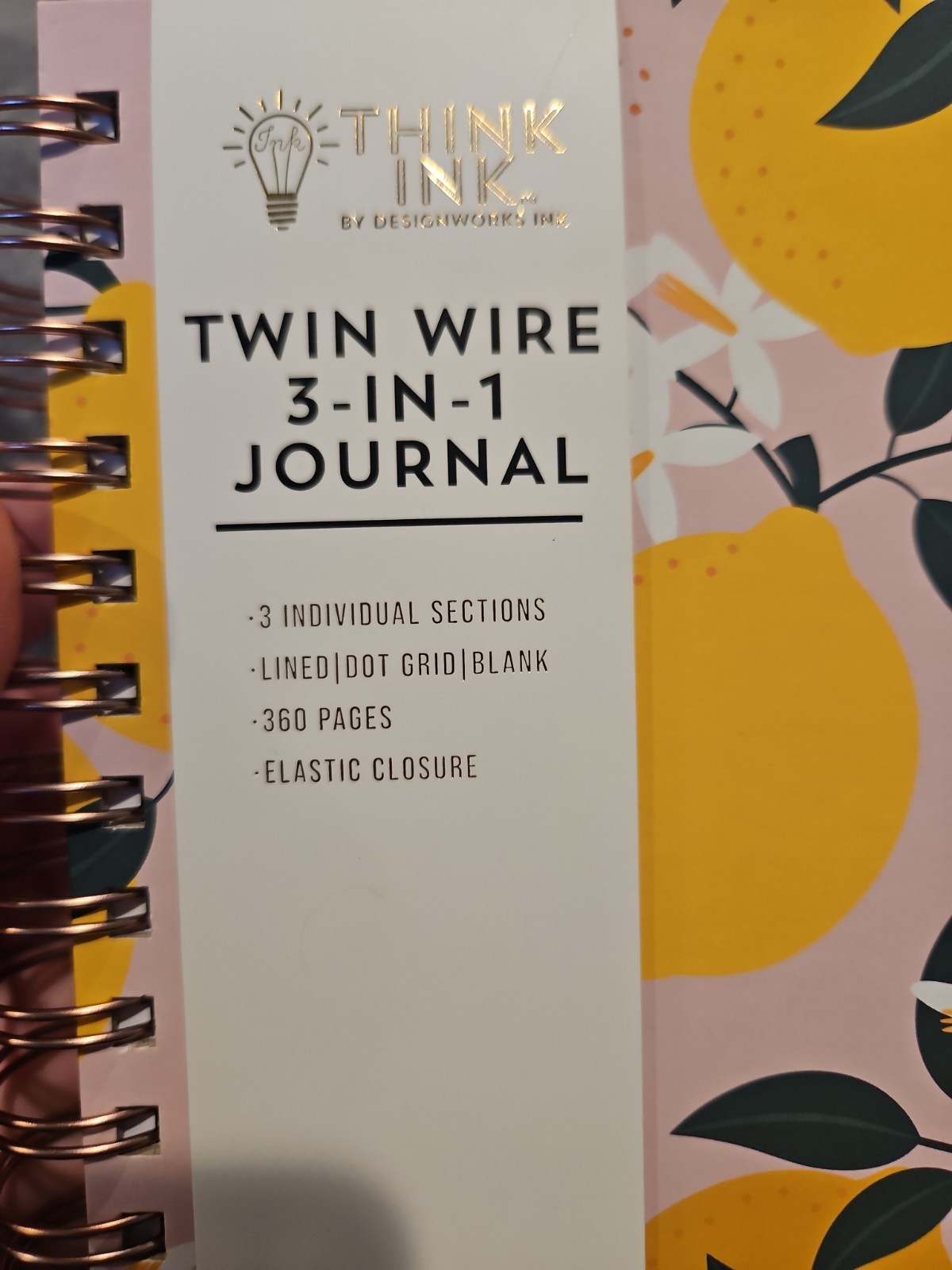 Think Ink Twin Wire 3 In 1 Journal 360 Pages 3 Sections 8×6 NEW Elastic Closure