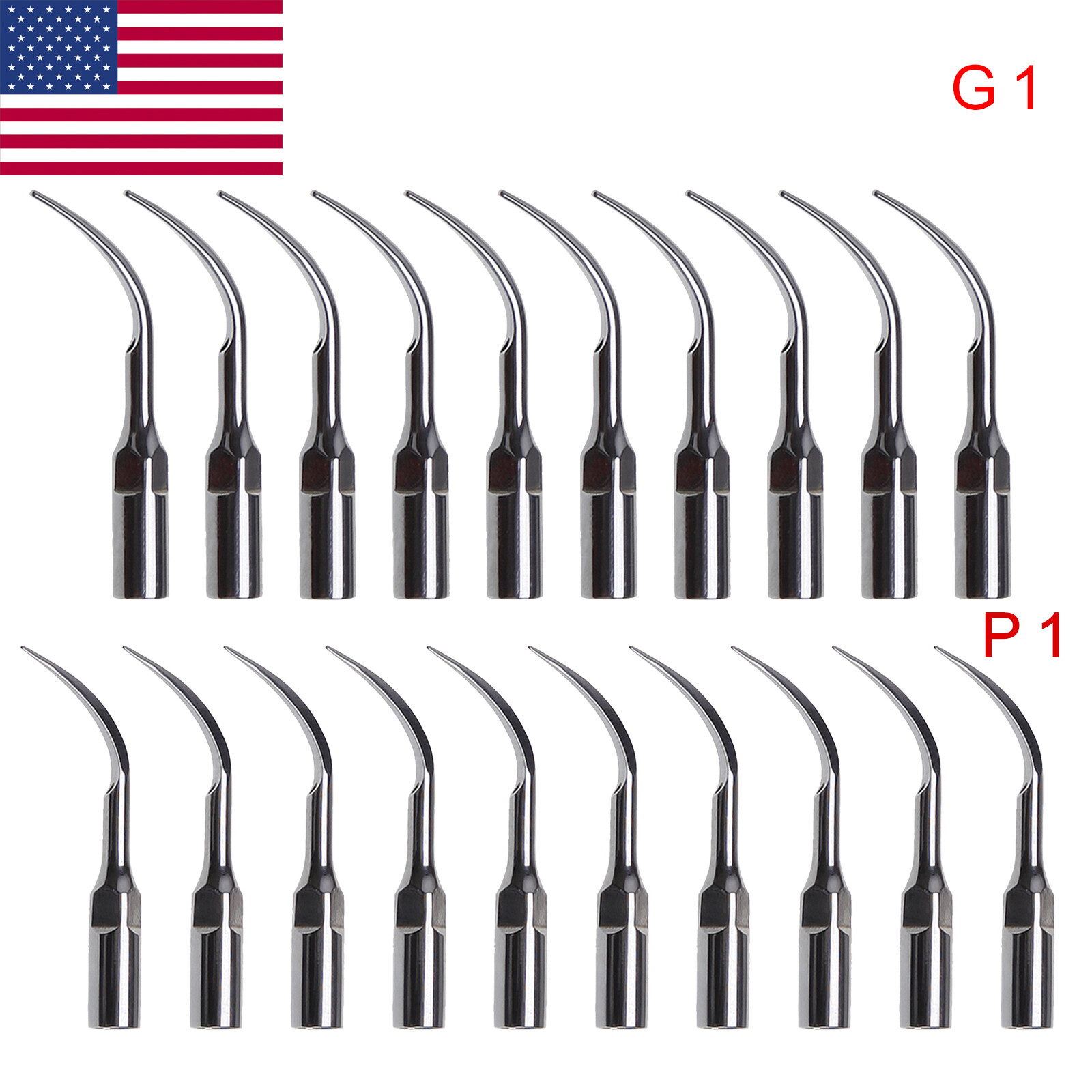 10 Dental Ultrasonic Piezo Scaler Tips Fit EMS Handpiece Scalling/Perio G1 P1 YX