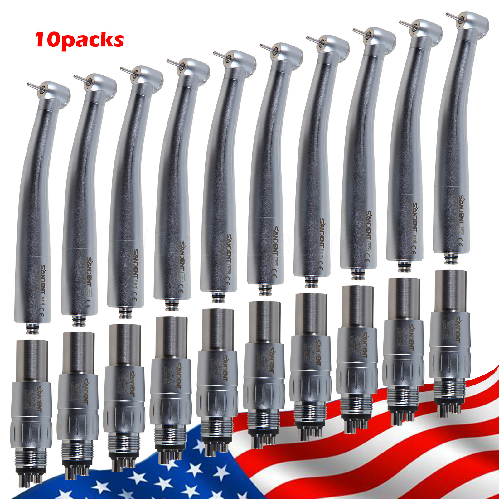 1-10* NSK Style Dental High Speed Handpiece Turbine with 4 Holes Quick Coupler