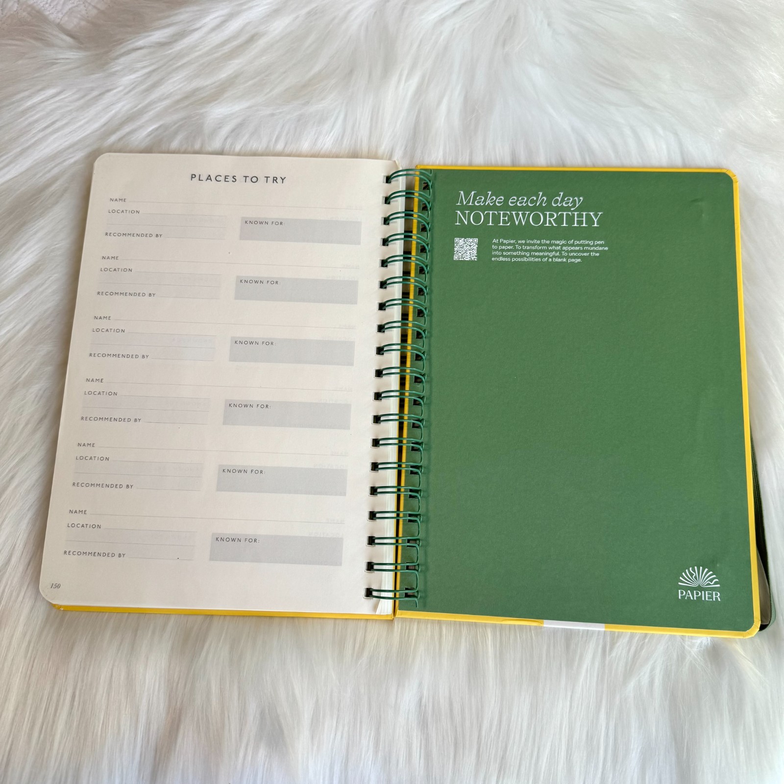 NEW Papier Yellow Recipe Journal Oranges Design Spiral Bound Notebook