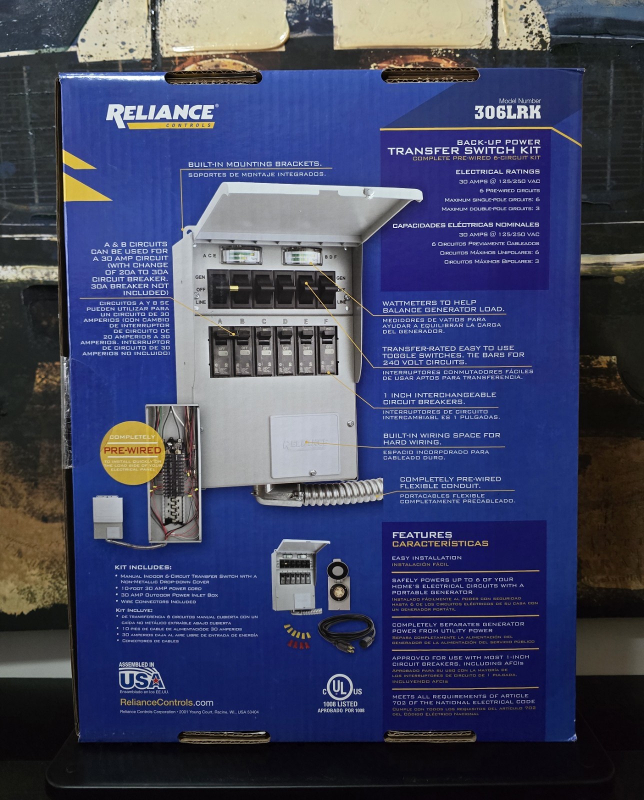 Reliance Back-Up Power Transfer Switch Kit Pre-Wired 6-Circuit Kit (306LRK)