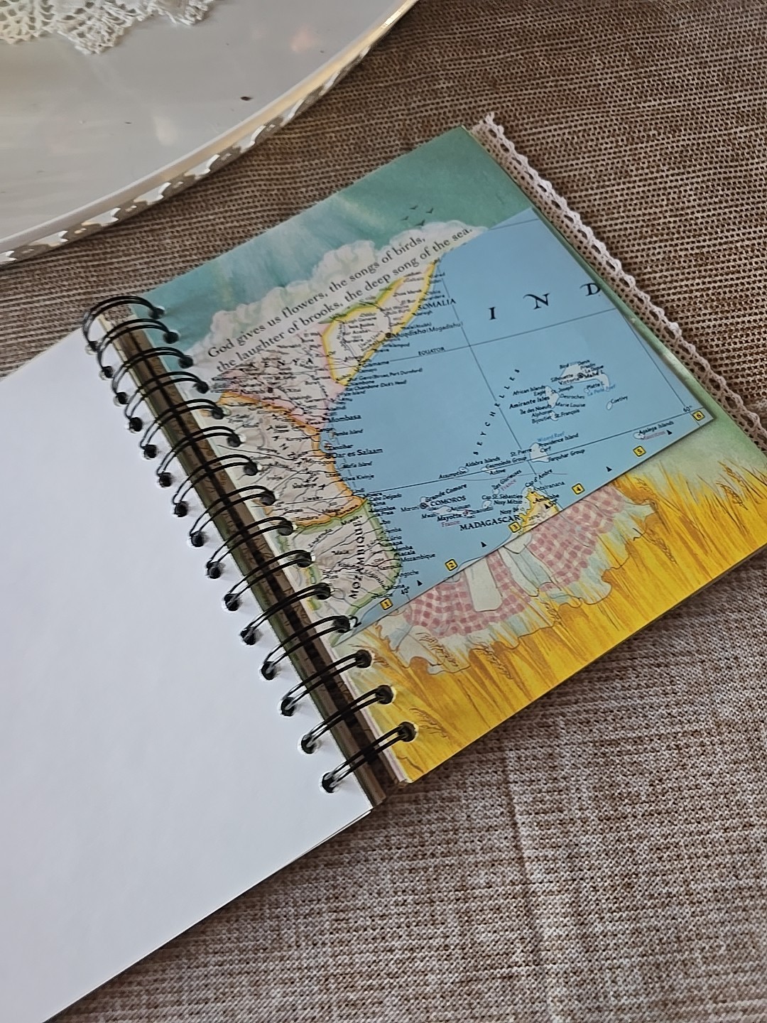 LGB About God Hardcover Junk Journal Wire Bound Scrapbook Vintage Upcycled Book