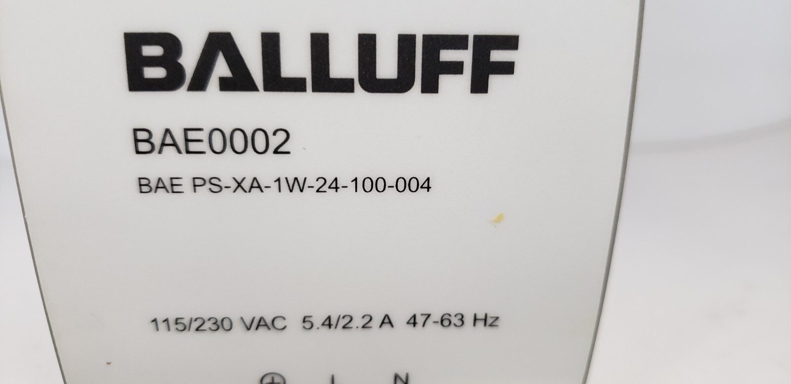 BALLUFF BAE0002 POWER SUPPLY, 115/230VAC, 47-63Hz, 5.4/2.2A, 24VDC/240W