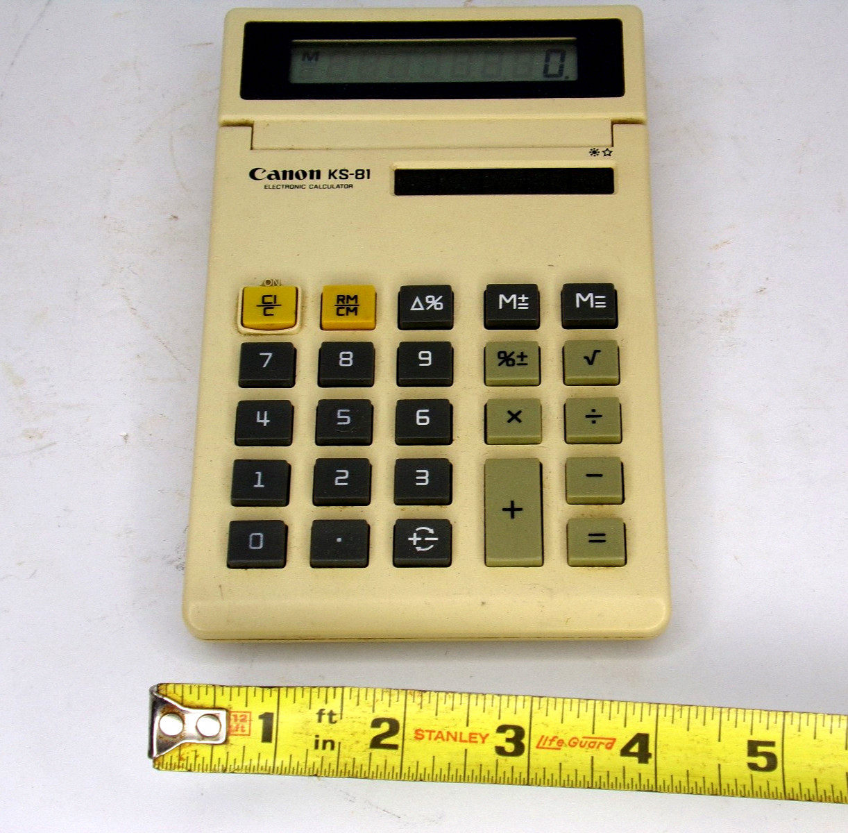 Vintage Canon KS-81 Electronic Solar Calculator With Adjustable Angle Stand