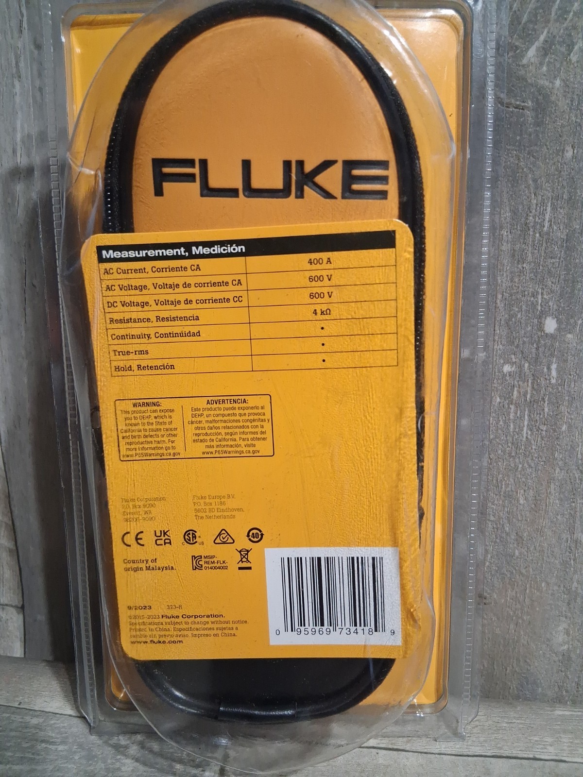 New Fluke 323 600V 400A True RMS Clamp Meter #772346 (4189) W/pouch Free Ship