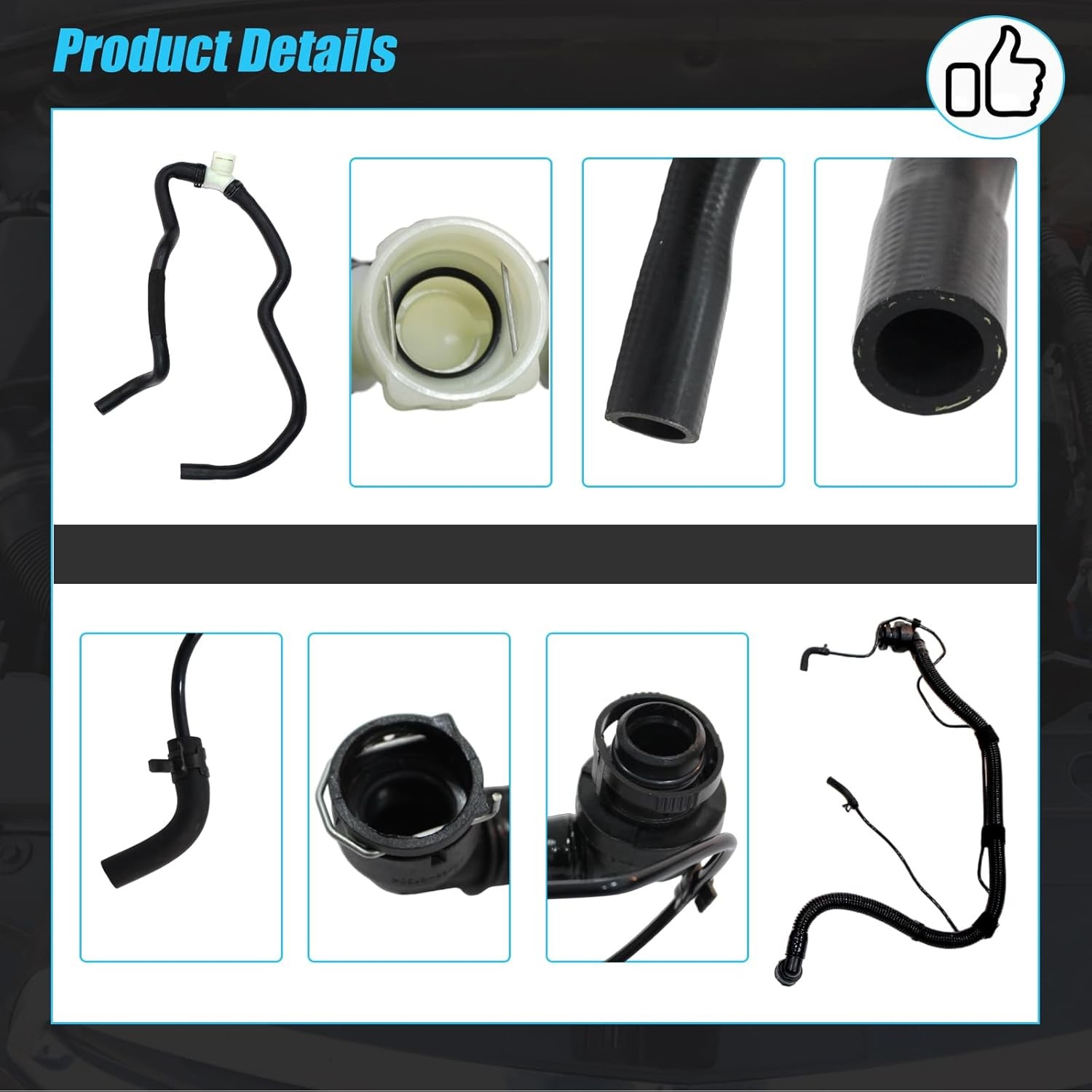 6 PCS Engine Radiator Coolant & Heater Hose, PCV Pipe, Coolant Inlet & Outlet Pi