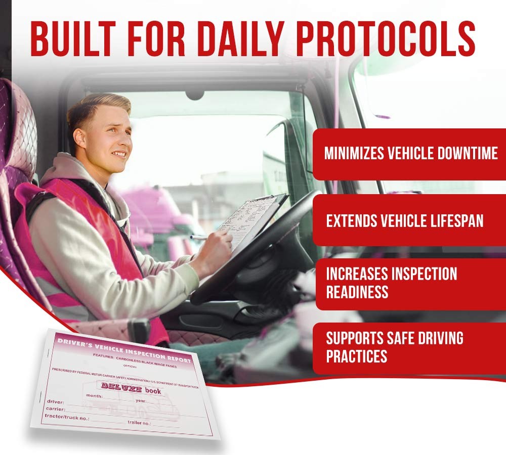 5-1/2″x8-1/2″Driver’s Vehicle Inspection Report Book for Truck Drivers 10 Pcs